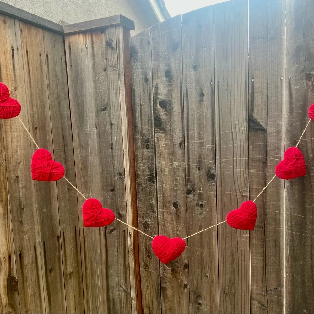 Vibrant Red Heart Garland